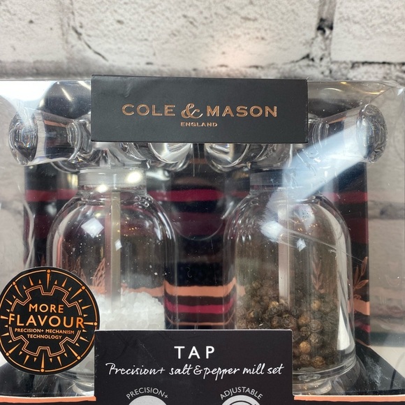 Cole & Mason Tap Acrylic Salt and Pepper Mill Set Salt And Pepper Shaker Faucet - Picture 2 of 9